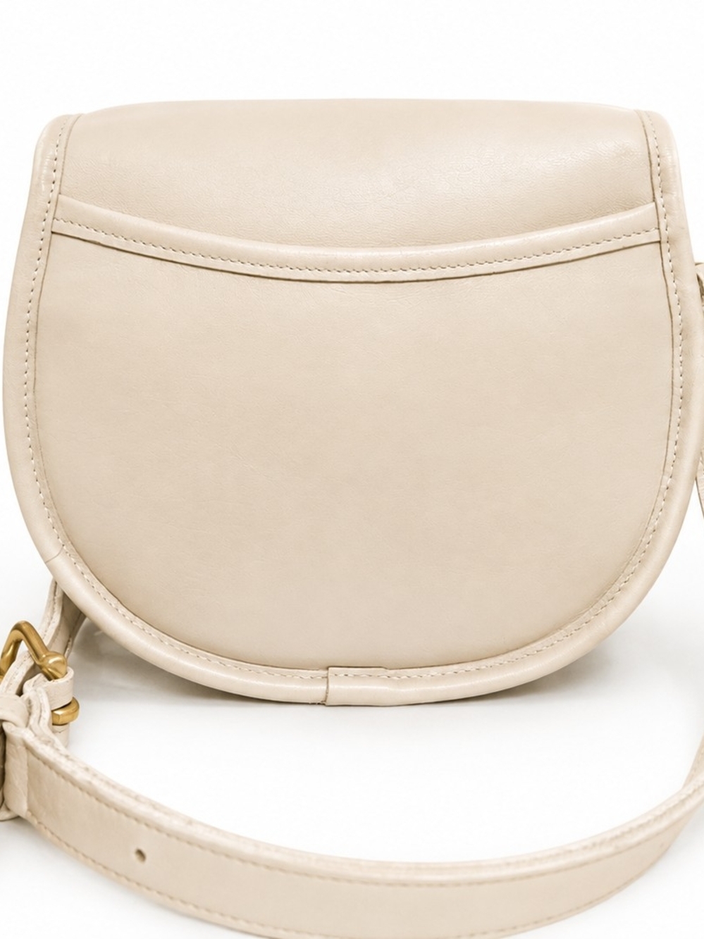 Vintage Coach Watson 9981 Bone Leather Turnlock Saddle Bag VERY NICE! - Picture 5 of 15